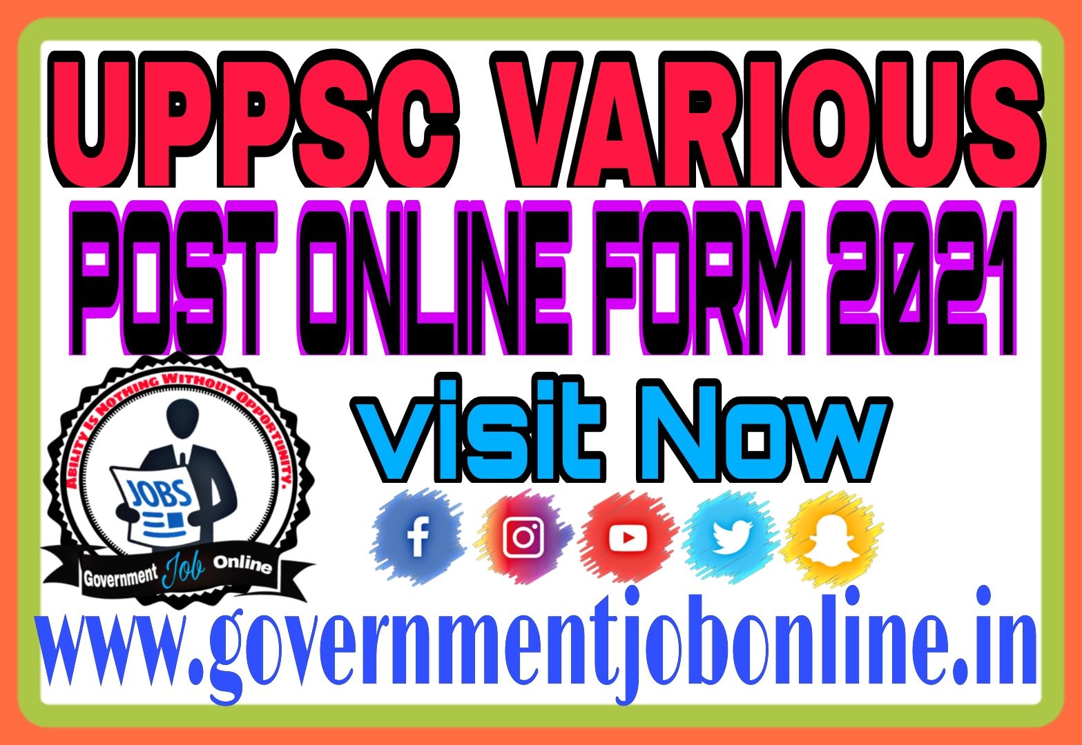 UPPSC Various Post Online Form 2021