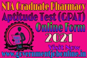 NTA GPAT Online Form 2021