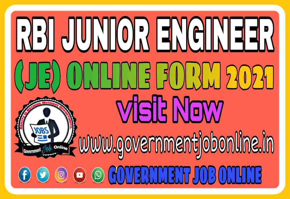 RBI Junior Engineer JE Online Form 2021, RBI Junior Engineer JE Recruitment 2021