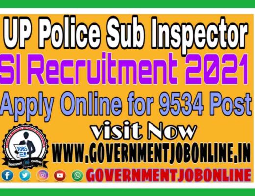 UP Police Sub Inspector SI Online Form 2021