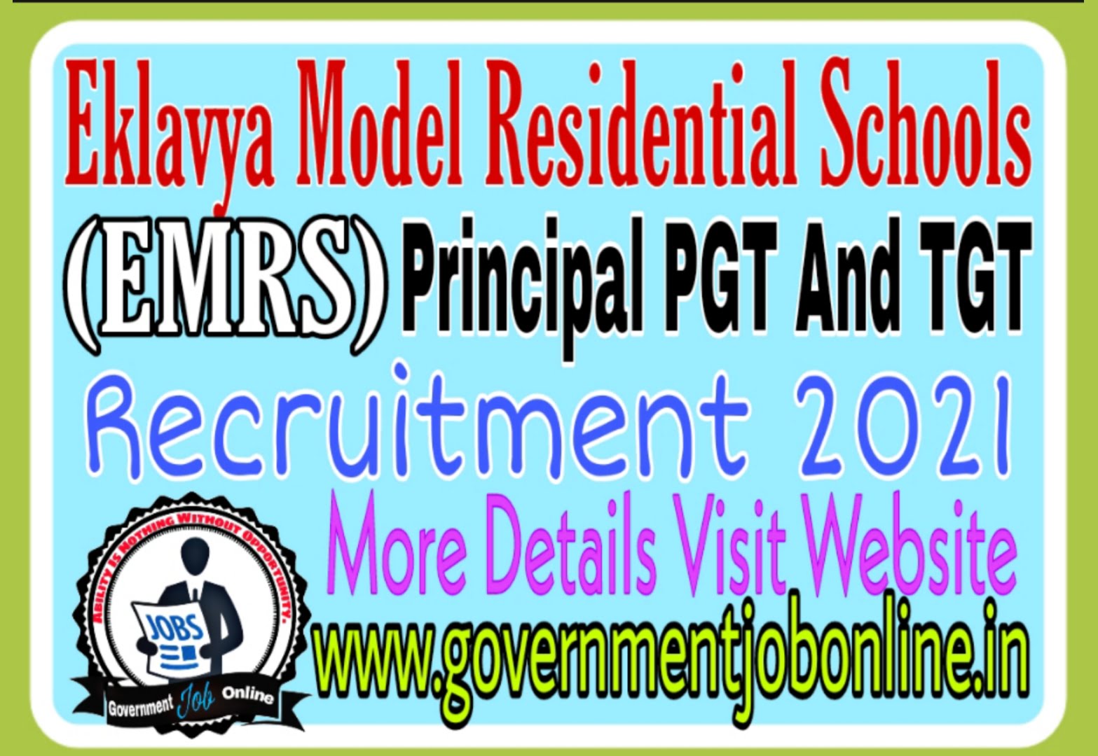 EMRS Principal PGT And TGT Recruitment 2021