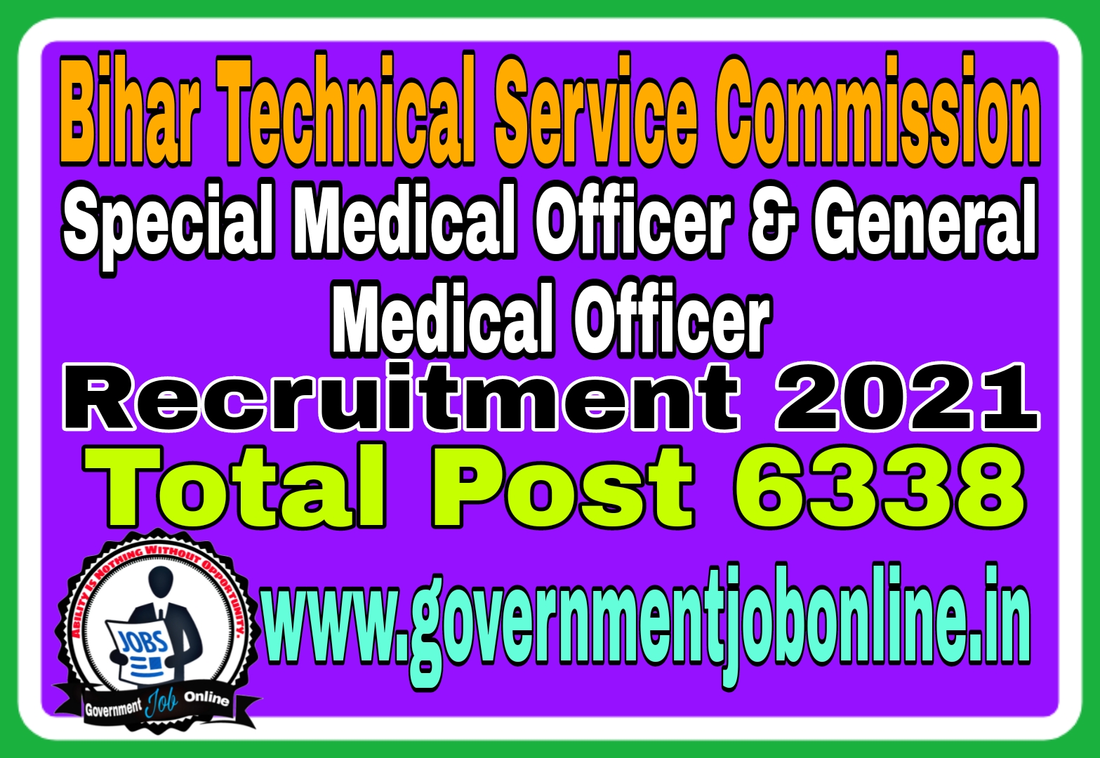 Bihar BTSC Medical Officer Online Form 2021