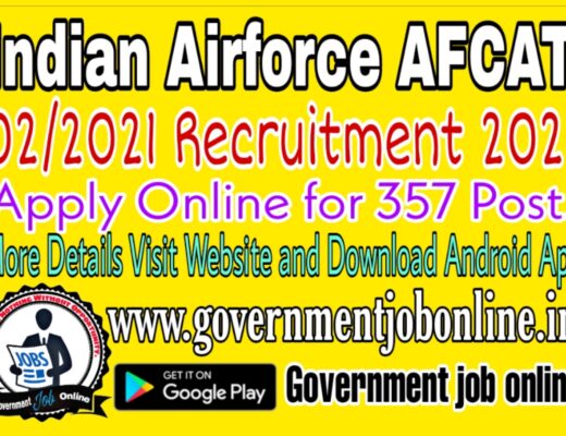 Indian Airforce AFCAT 02/2021 Online Form
