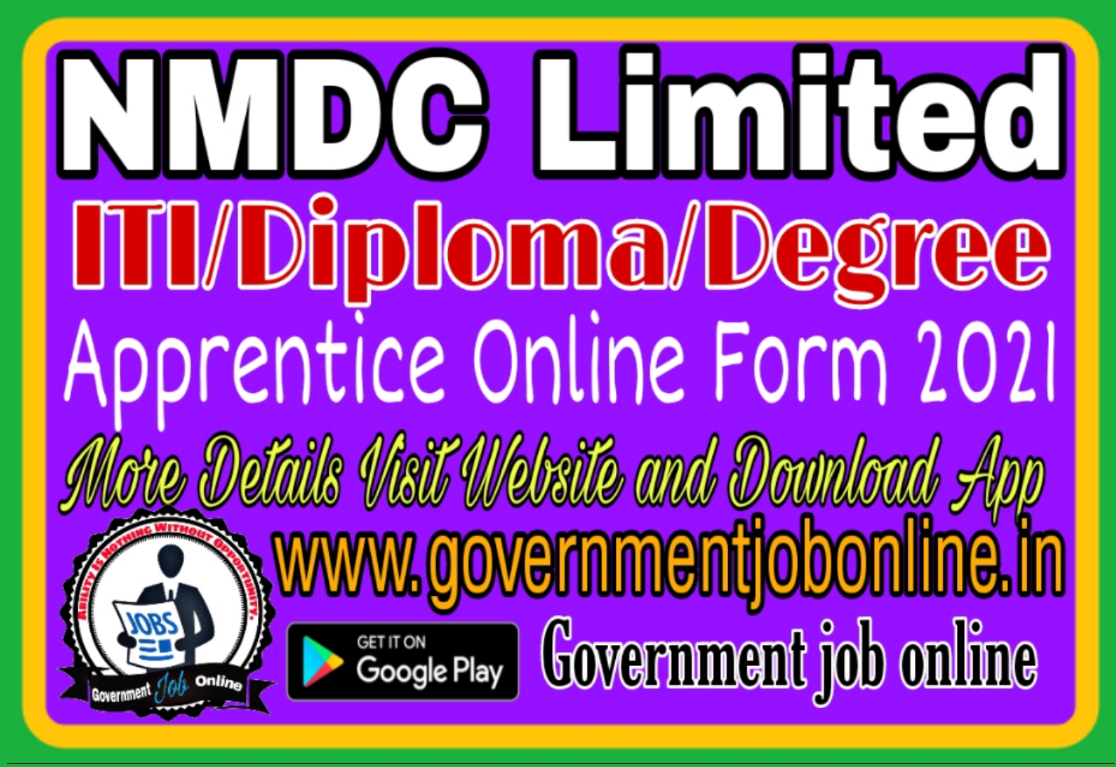 NMDC Apprentice Online Form 2021