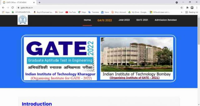 IIT GATE Admission 2022 Online Form