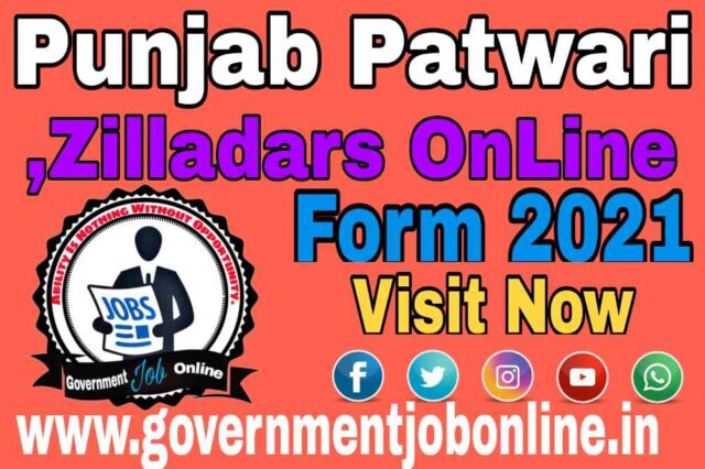 Punjab Patwari Zilladars 2021 Online Form