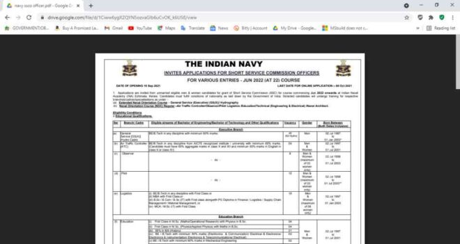 Indian Navy SSCO Online Form 2021