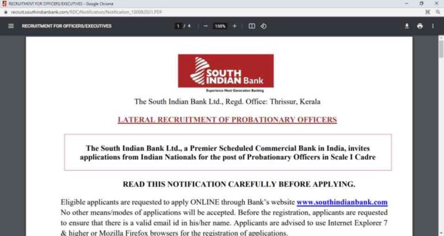 South Indian Bank SIB PO Online Form 2021 Apply Now Fast