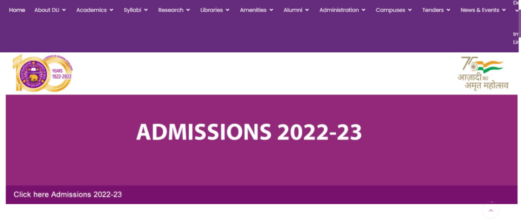 University of Delhi DU PG Admission 2022 Online Form University of Delhi DU PG Admission 2022 Online Form