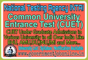 NTA CUET UG Admission 2022 Online Form