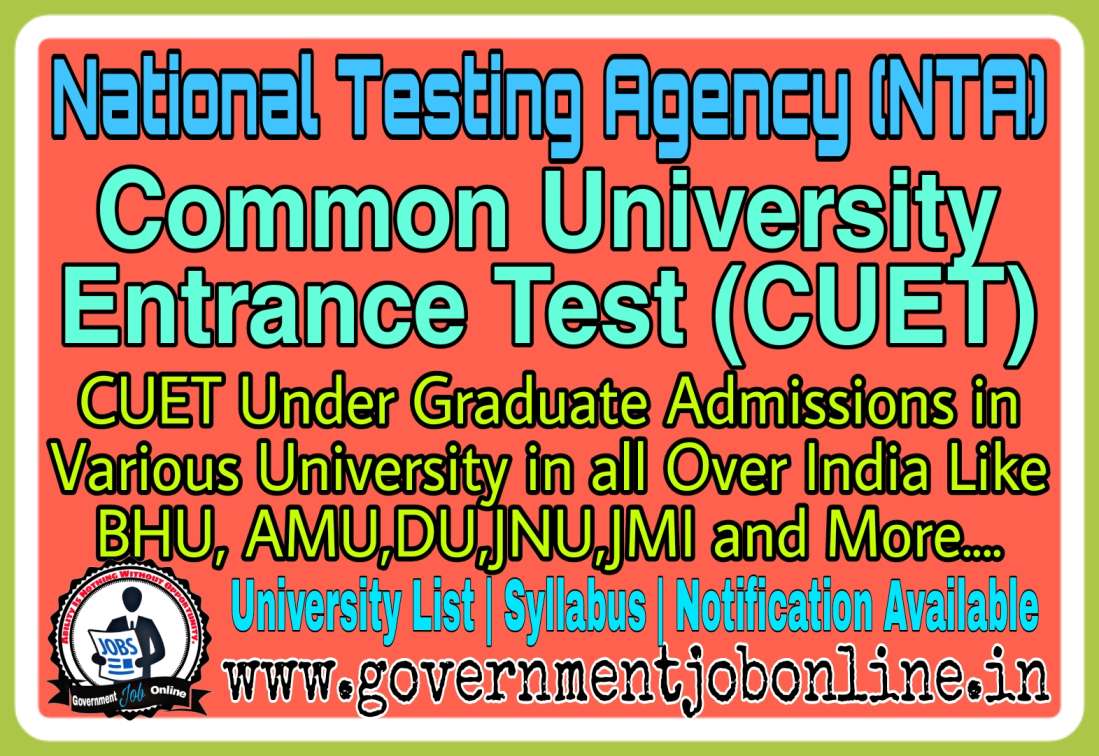 NTA CUET UG Admission 2022 Online Form