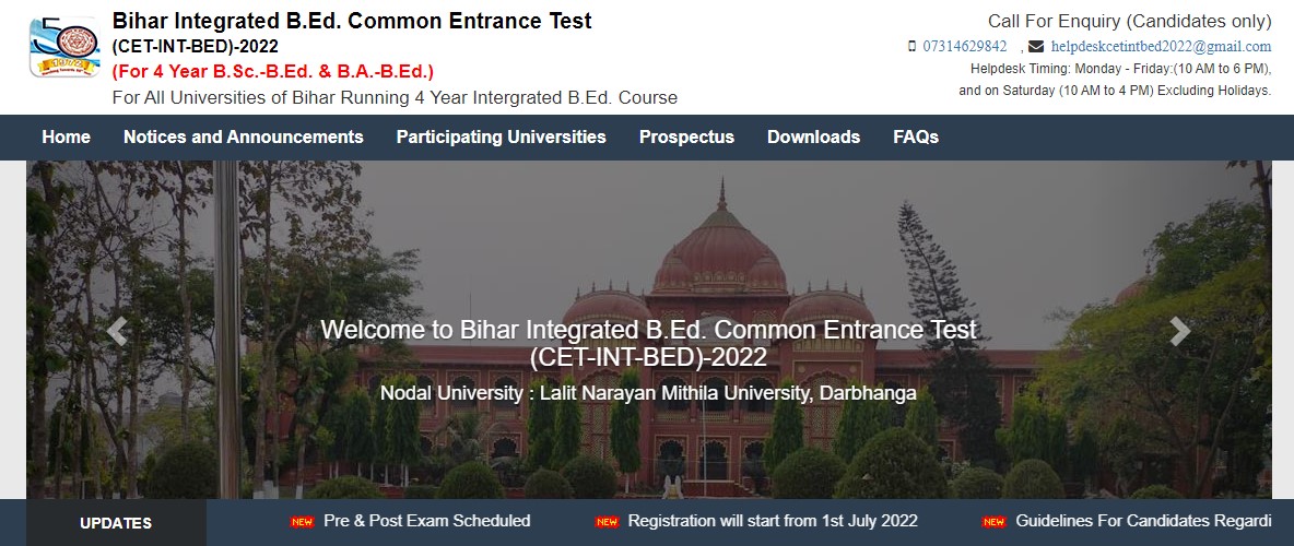 Bihar 4 Year B.Ed Admission 2022 Online Form