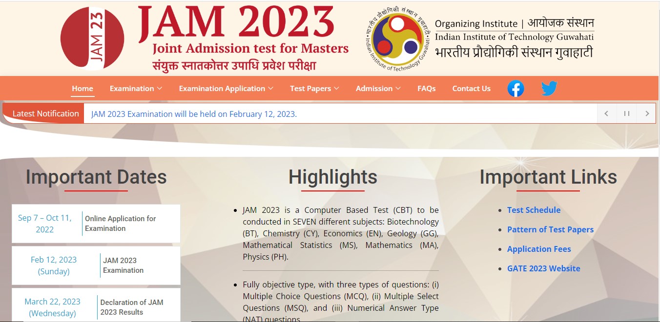 IIT JAM 2023 Admission Online Form