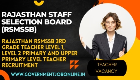 RSMSSB Teacher Recruitment 2022 Rajasthan Teacher Vacancy 2022 Primary & Upper Primary
