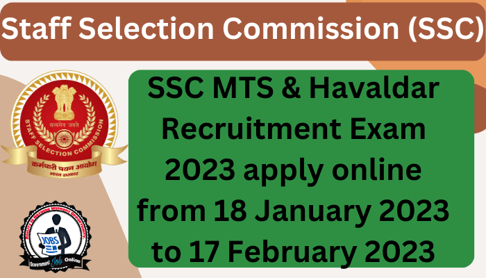 SSC MTS and Havaldar Online Form 2023