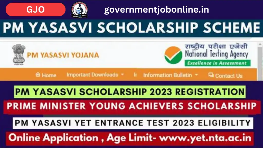 NTA PM Yasasvi Scheme Scholarship YET Online Form 2023