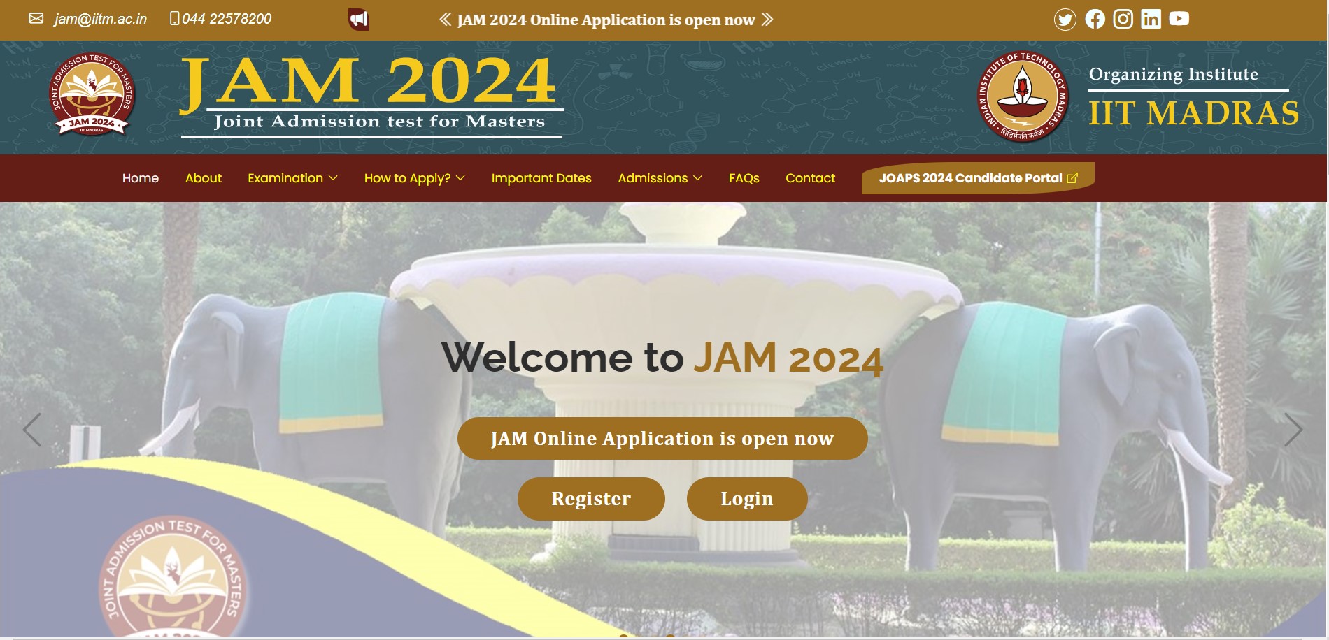 IIT JAM 2024 Admission Online Form | Check Details