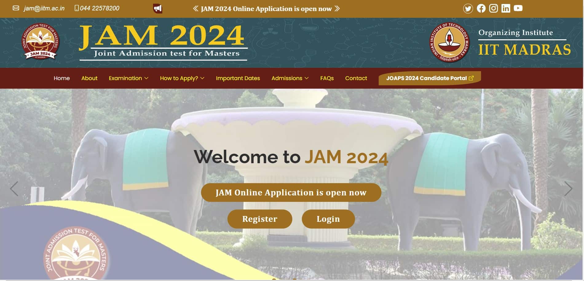 IIT Joint Admission Test for Masters 2024 IIT JAM 2024 Admission Online Form | Check Details