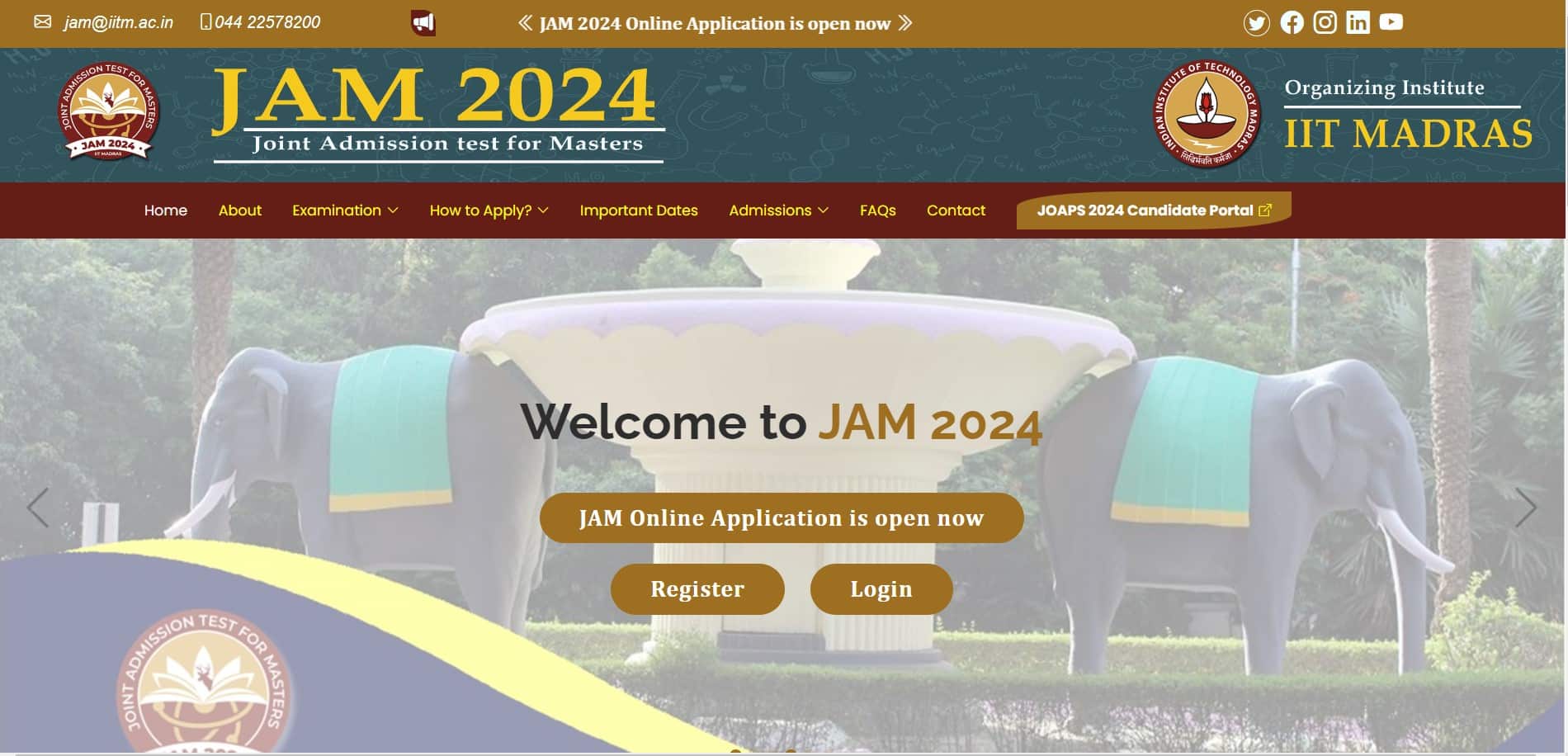 IIT JAM 2024 Admission Online Form | Check Details